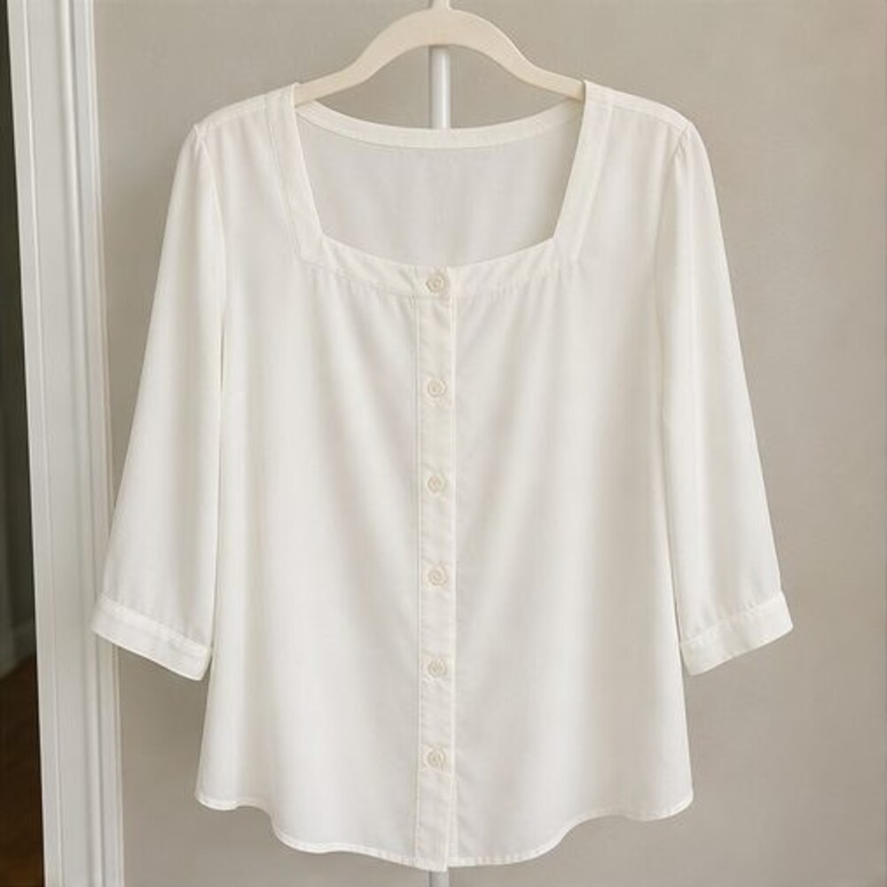 Ivory Button Blouse